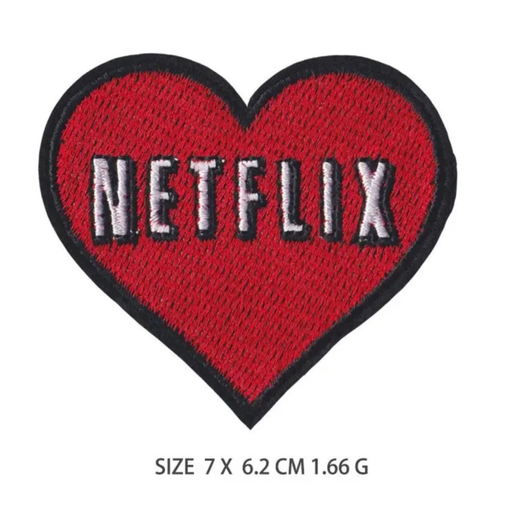 Netflix Lovers Iron On Patch Red Heart Patch 2.6 Inches X 2.7 Inches